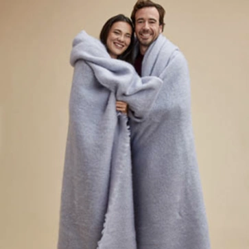 Couverture laine mohair grand lit 2 places